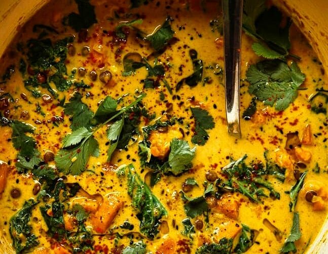 Ginger sweet potato coconut milk stew