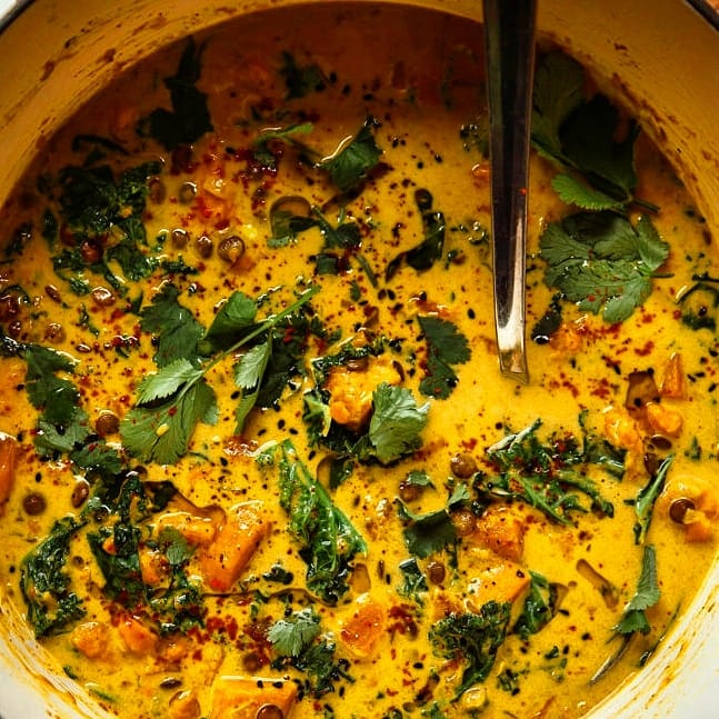 Ginger sweet potato coconut milk stew